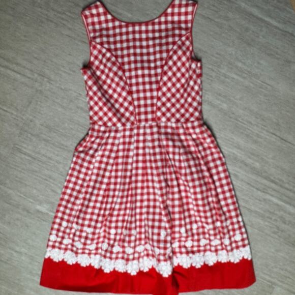 Salzburger Trachten Vintage Embroidered German Dirndl Red Oktoberfest Dress 42 - Picture 3 of 10